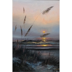 Van Hagan (20th century): Sunset on the Shoreline, oil on board signed 75cm x 50cm