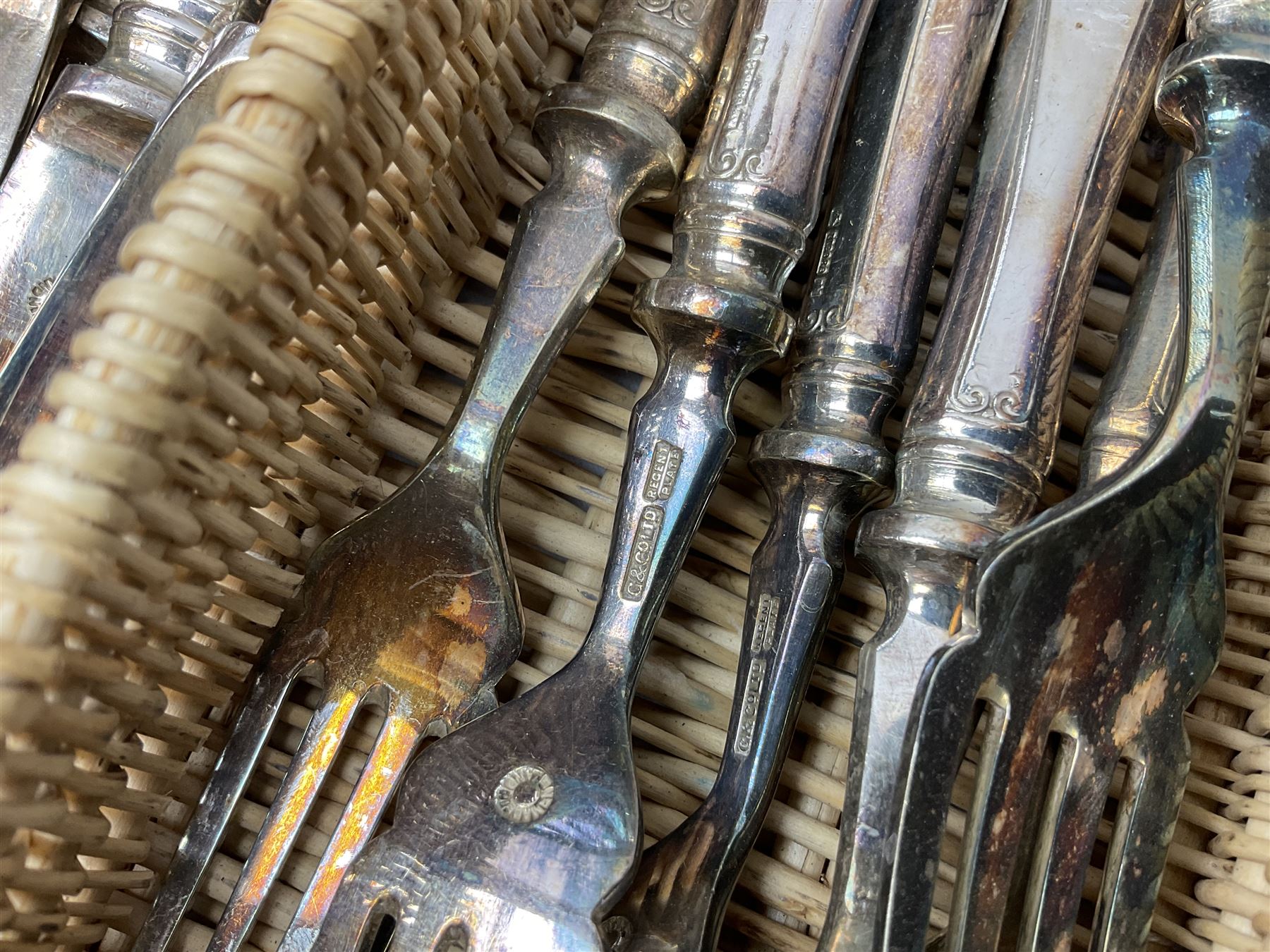 20th century Joseph Elliot & Sons cased canteen of cutlery together with other cutlery to include silver-plate examples