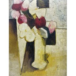 Colin Jellicoe (1942-2018): Still Life of Flowers in a Vase, oil on board signed and dated 1966, 52cm x 39cm