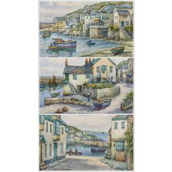 Thomas Herbert Victor (British 1894-1980): 'Mousehole', set of three watercolours signed and individually titled 18cm x 26cm (3)