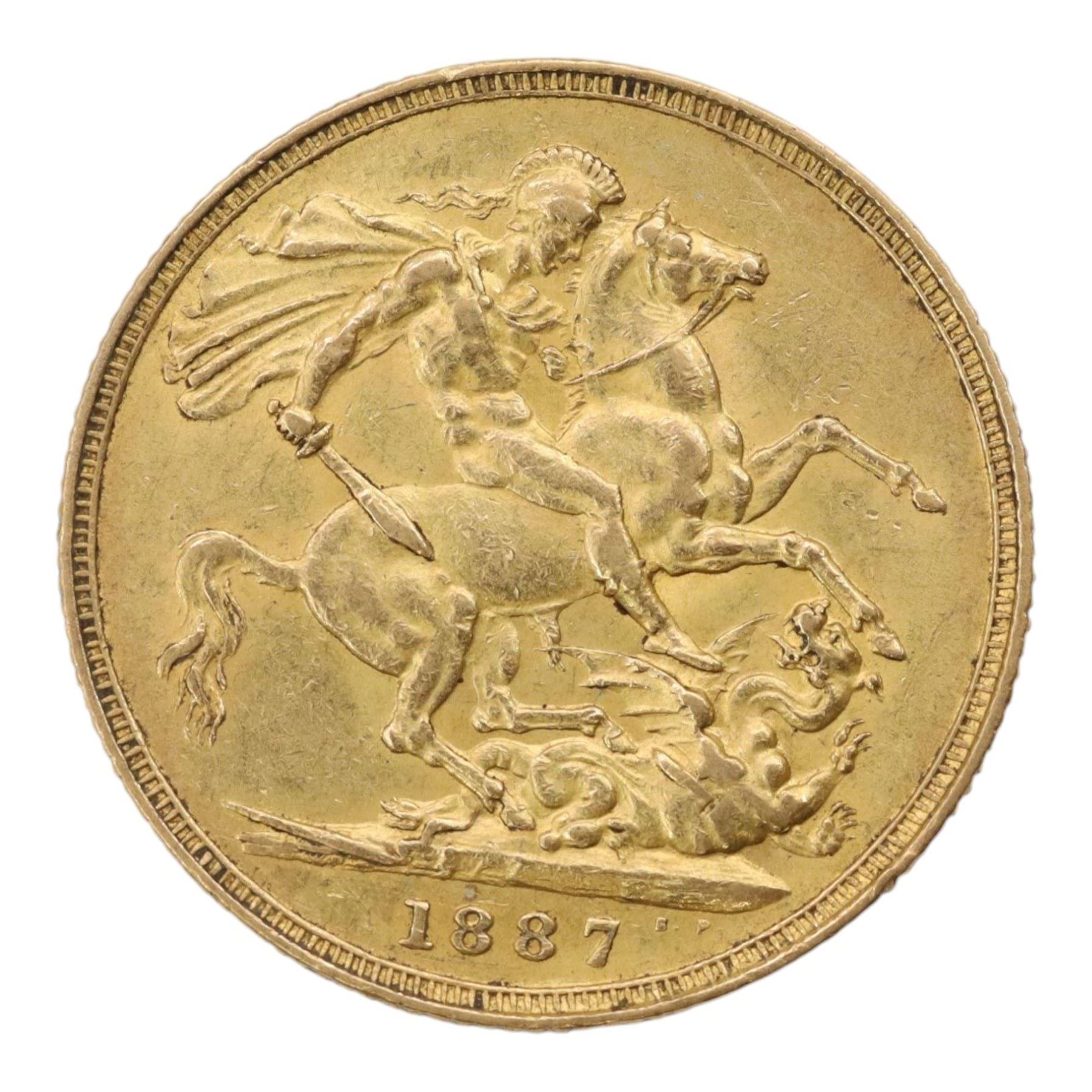 Queen Victoria 1887 gold full sovereign coin