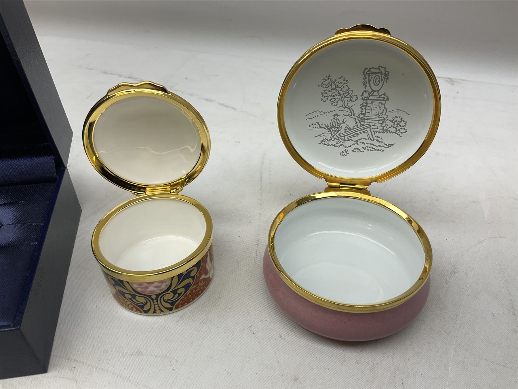 Two Crummles enamel trinket boxes to include William Wordsworth example