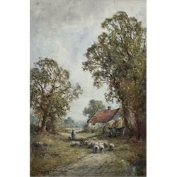 Henry John Kinnaird (British 1861-1929): 'A Sussex Lane', watercolour signed and titled 27cm x 18cm