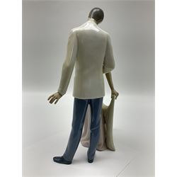 Two Lladro figure groups, Happy Anniversary no 6475 and Meal Time no 6109, largest H32cm