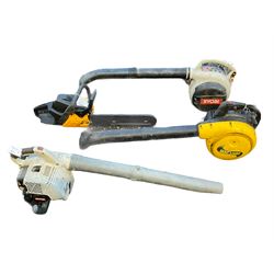 Two Ryobi petrol leaf blowers, McCulloch petrol leaf blower and a McCulloch chain saw - THIS LOT IS TO BE COLLECTED BY APPOINTMENT FROM DUGGLEBY STORAGE, GREAT HILL, EASTFIELD, SCARBOROUGH, YO11 3TX