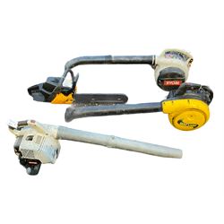 Two Ryobi petrol leaf blowers, McCulloch
