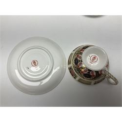 Royal Crown Derby Old Imari pattern miniature vase, coffee can and saucer, teacup and saucer and plate, all with printed mark beneath, vase H8cm 