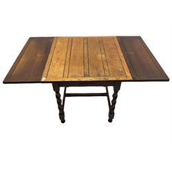 Early 20th century oak barley twist drawer-leaf dining table