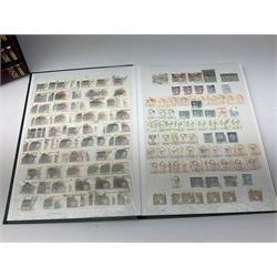 Mostly Australian stamps, mainly used mid to late 20th century, housed in fifteen albums / stockbooks, in one box