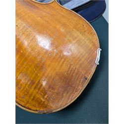 20th century violin, bearing label for Antonius and Hieronymus Amati, with bow stamped G. Werner, contained within fitted case