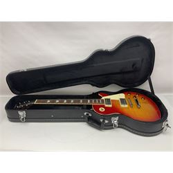 Epiphone Les Paul Gibson electric guitar in two-tone red sunburst finish, serial no.SO1113016, L101cm overall; in hard carrying case