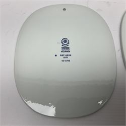 Seven Royal Copenhagen Piet Hein 1948-1980 plaques,all with printed mark to back H17cm