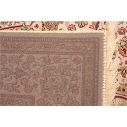  Persian Keshan design beige ground rug/wall hanging, 230cm x 160cm  