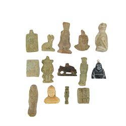 Collection of 20th century Egyptian tourist souvenir amulets and similar, including figure...