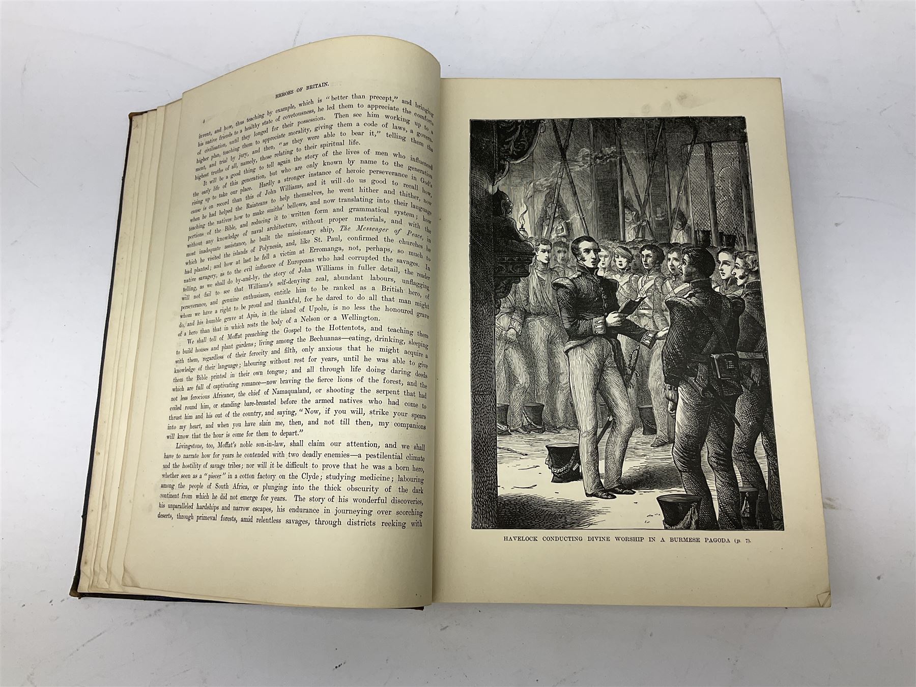 Payne (Harry) Artist: Victoria Cross Gallery; Complete set of twelve chromolithographic relief printed cards published by Birn Bros. (BB). Each: 120 x 155 mm; displayed together in an ebonised frame 54 x 82.5cm; together with the half leather bound reference book by Edwin Hodder entitled Heroes of Britain in Peace and War (2)