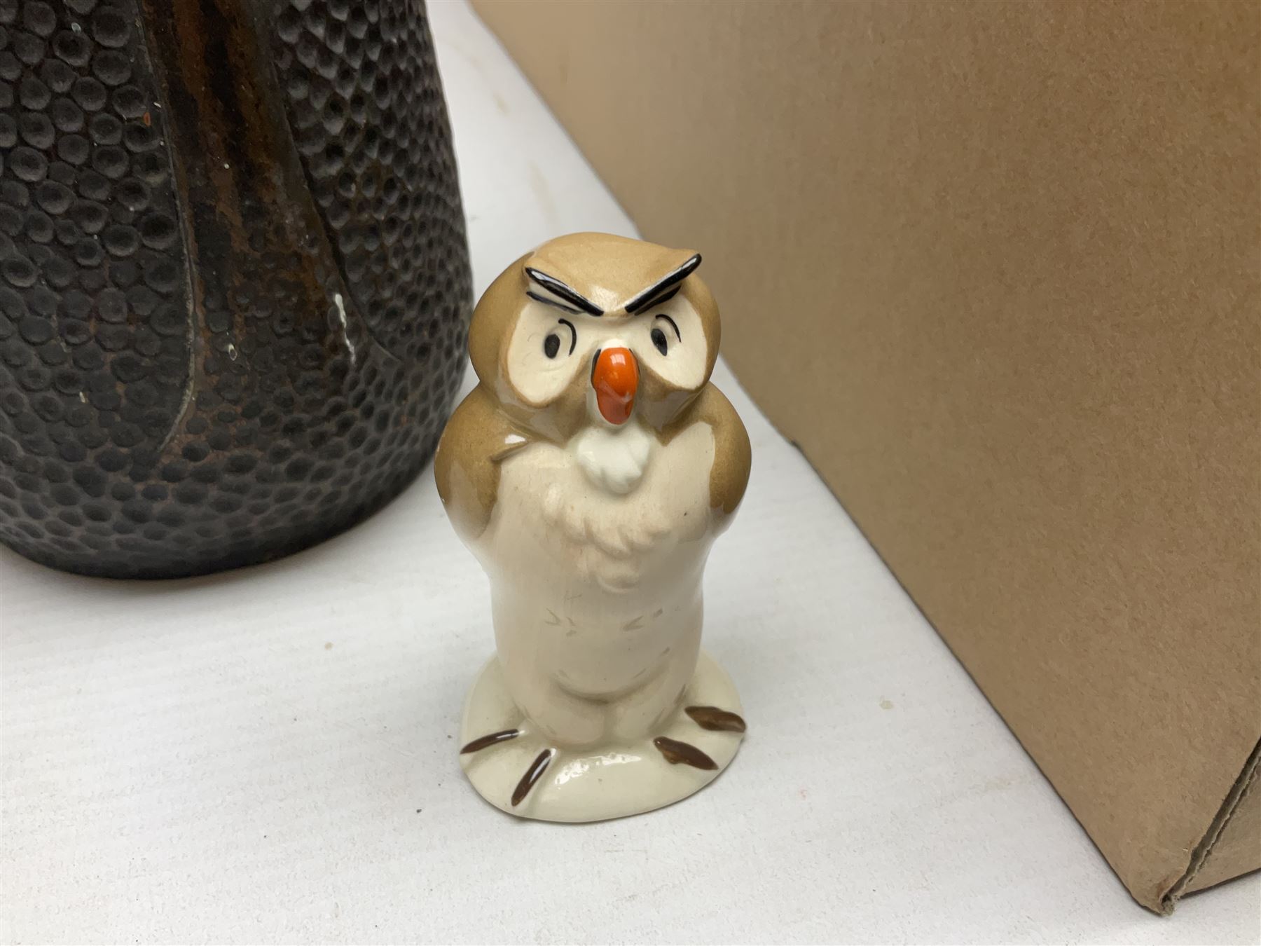 Collection of ceramics, to include Bretby Clanta Vase, Beswick Winnie the Pooh owl, Shelley teacup and saucer, Shelley Candlestick, Wedgewood vase etc, in two boxes