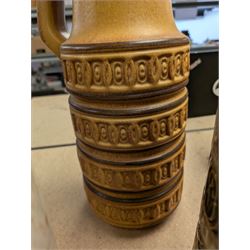 Six West German vases, tallest H46cm