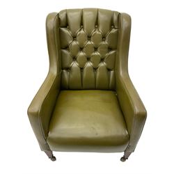 Georgian design armchair, upholstered in studded leather