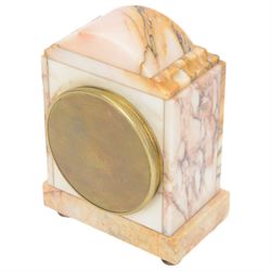 Onyx mantle clock, with floral gilt mounts to the front, H19cm