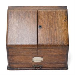 Late 19th century desktop stationary cabinet or writing box with perpetual calendar,  lett...