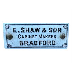 Late Victorian pollard oak bookcase or sideboard, the central glazed door opening to reveal adjustable shelves and interior makers label 