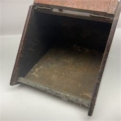 Small fall front coal box with carrier handle, H25cm