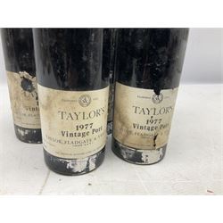 Taylor's, 1977, vintage port, 75cl, 21% vol, five bottles 
