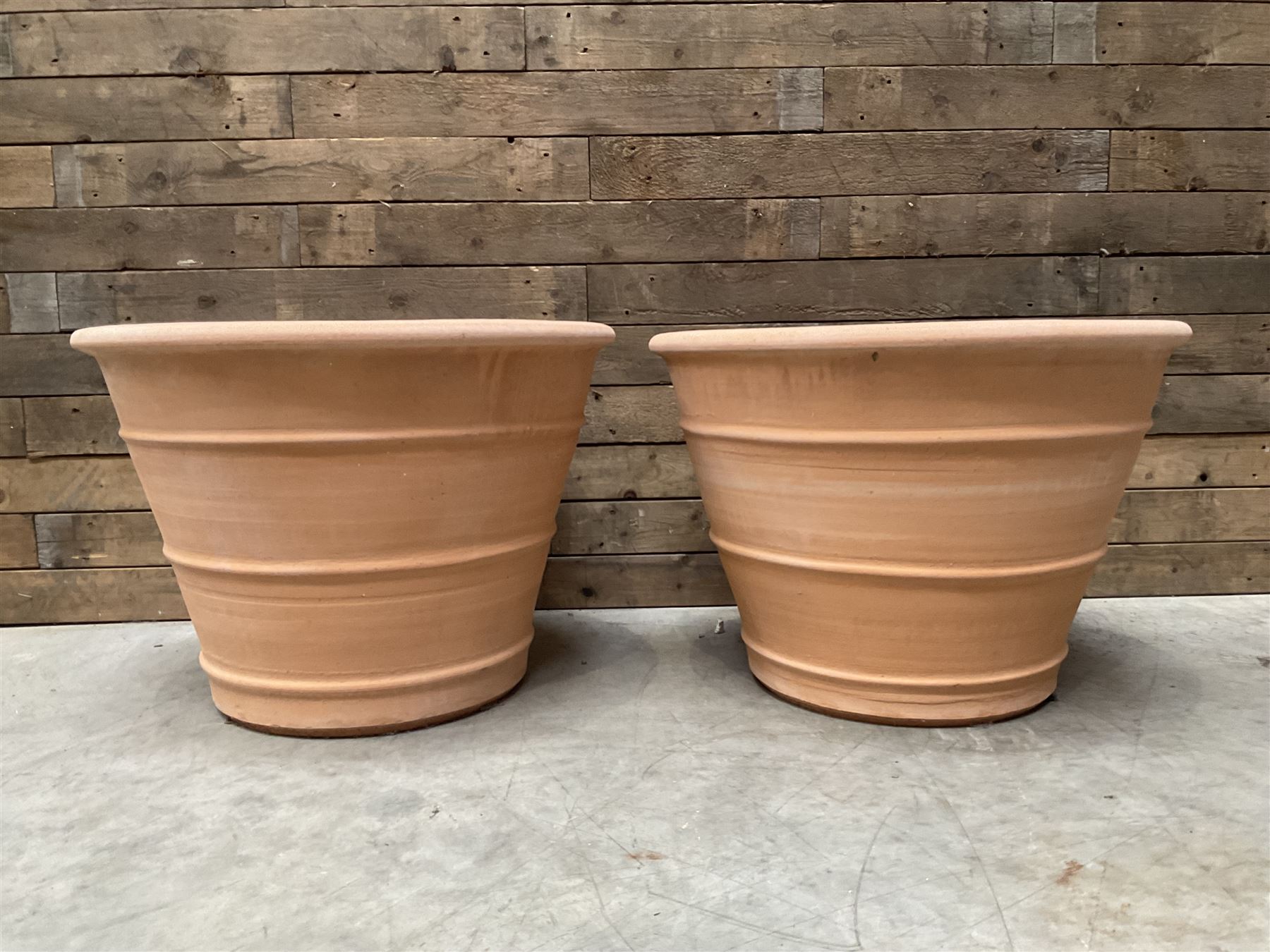 Pair terracotta planters