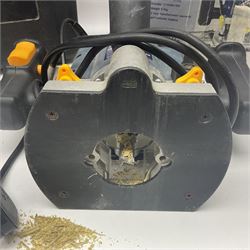 Collection of tools, comprising grinder electric, cased Mac Allister jigsaw, Power craft router