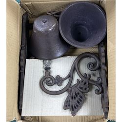 Pair of cast iron butterfly garden bells, for assembly 