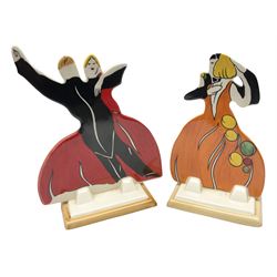 Pair of Wedgwood Clarice Cliff Bizarre 'Age of Jazz' tango dancers, with printed mark beneath, H15cm