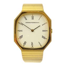 Girard-Perregaux gentleman's manual wind gold-plated bracelet wristwatch, boxed