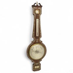 English-mid 19th Century four-glass rosewood wheel barometer c1850, with a 10