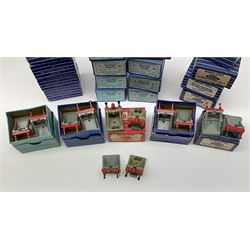 Hornby Dublo - twenty-three pairs of buffer stops including three pairs of 2451 Illuminated for two-rail track; five pairs of 3450 for three-rail track only; and fifteen D1 pairs; all boxed; and two odd loose buffers (21)