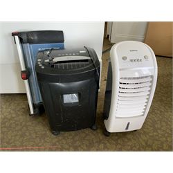 Q-Connect paper shredder, Beldray air cooler and a guillotine - LOT SUBJECT TO VAT ON THE HAMMER PRICE - To be collected by appointment from The Ambassador Hotel, 36-38 Esplanade, Scarborough YO11 2AY. ALL GOODS MUST BE REMOVED BY WEDNESDAY 15TH JUNE.