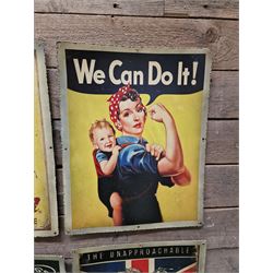 Set of six metal vintage style signs - THIS LOT IS TO BE COLLECTED BY APPOINTMENT FROM DUGGLEBY STORAGE, GREAT HILL, EASTFIELD, SCARBOROUGH, YO11 3TX