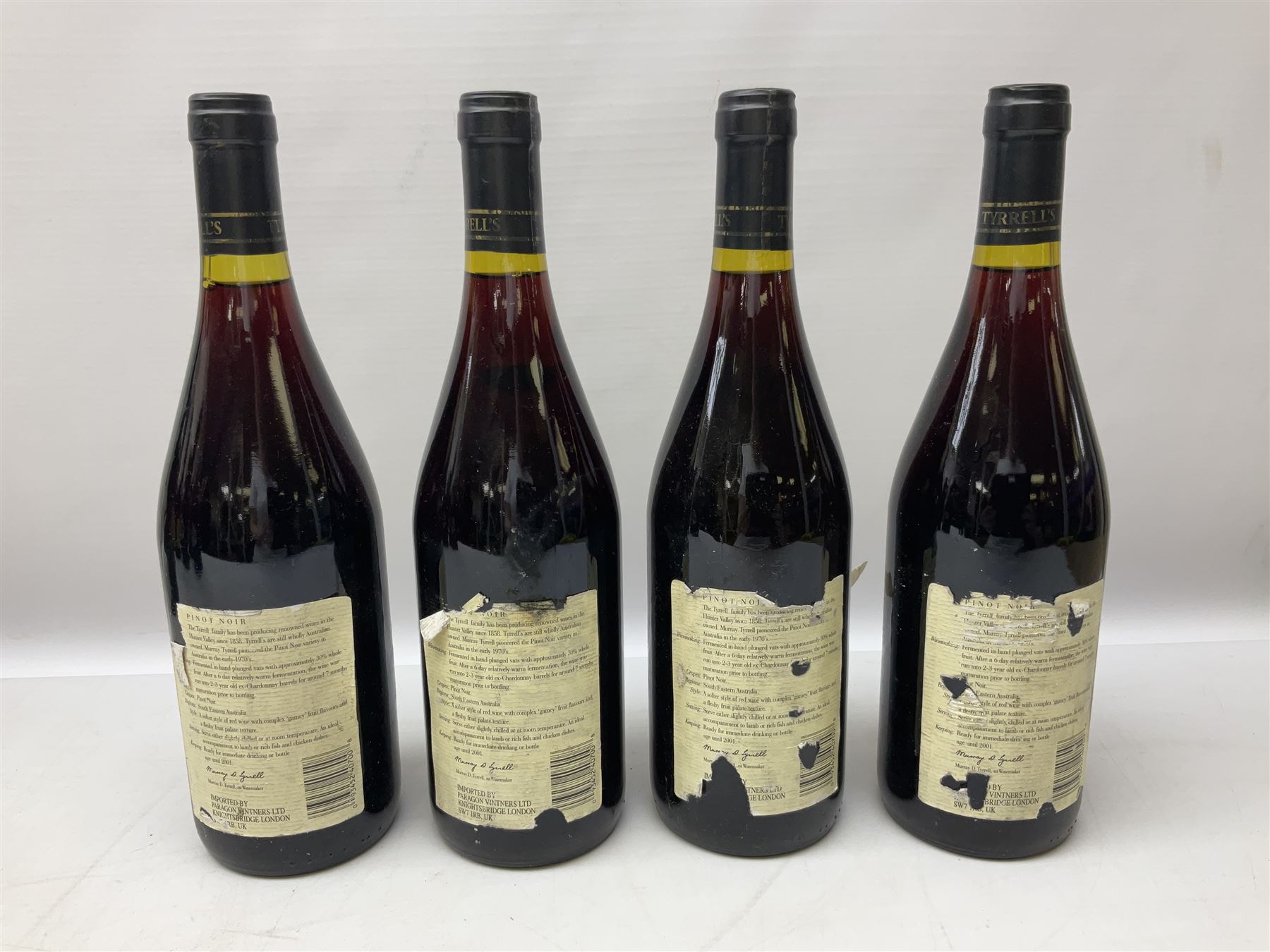 Mixed red wines comprising Tyrrell's Vintage 1992 Long Flat Red, 750ml, 12.5% vol, four bottles, Goundrey Mount Barker 1992 Cabernet Merlot, 750ml, 12% vol, four bottles, and four Tyrrell's Old Winery pinot noir, 13% vol (12)