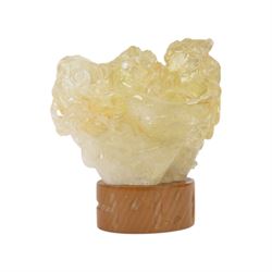 Chinses quartz carved figure group, modelled as two temple lions, upon an oval base, H17cm
