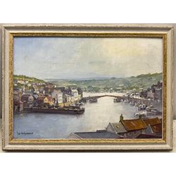 Don Micklethwaite (British 1936-): 'Harbour View Whitby', acrylic on board signed, titled verso 31cm x 45cm