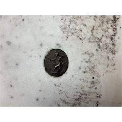 Bronzed medallion of a neo classical scene, D21cm