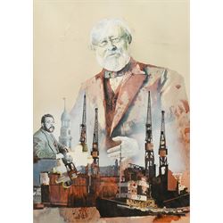 Neil Pinkett (British 1958-): Kirchwerder, gouache inscribed verso 34cm x 24cm (unframed)