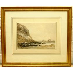 Henry Barlow Carter (British 1804-1868): Shipping in Distress off the Coast, watercolour signed 18cm x 26cm