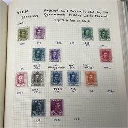 1850s and later mostly Spanish stamps including, imperf examples, some mint stamps, commemorative issues etc, housed in two albums 