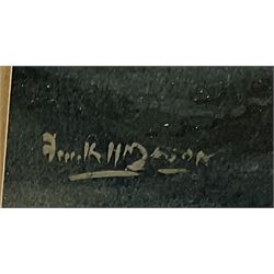 Frank Henry Mason (Staithes Group 1875-1965): Evening Seascape 'Southward - The Whaler', watercolour with gouache signed 19cm x 26cm 
Provenance: exh. London Sporting Gallery 1936