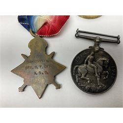 WW1 trio of medals comprising British War Medal, Victory Medal and 1914-15 Star awarded to S/4 091131 Pte. B.T. Day A.S.C.; and WW1 pair of medals comprising British War Medal and Victory Medal awarded to 240653 Gnr. E. Stephenson R.A.