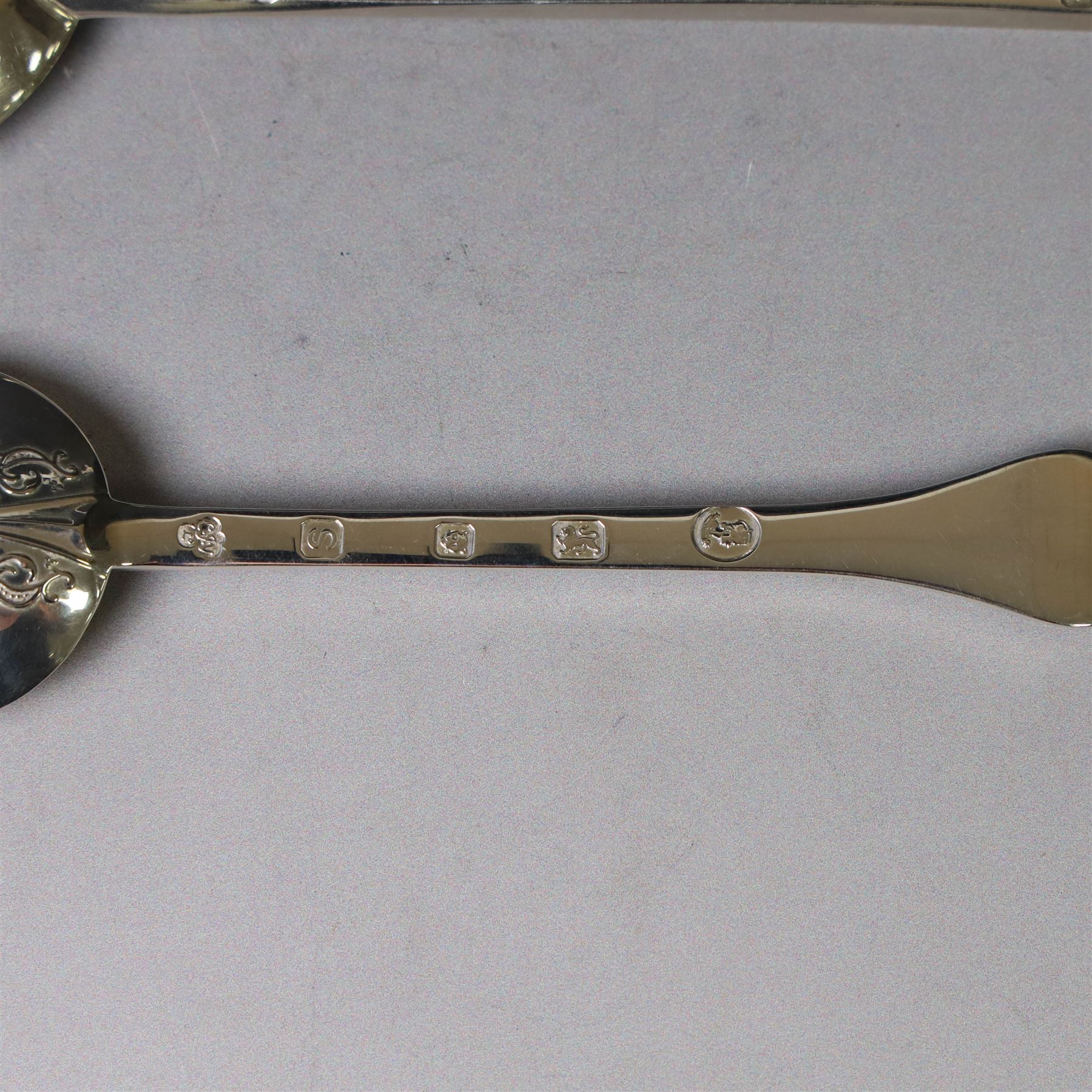 Two Late 20th century silver spoons, each with Queen Elizabeth II Coronation hallmark for C J Vander Ltd, London 1952 & 1953, L16cm