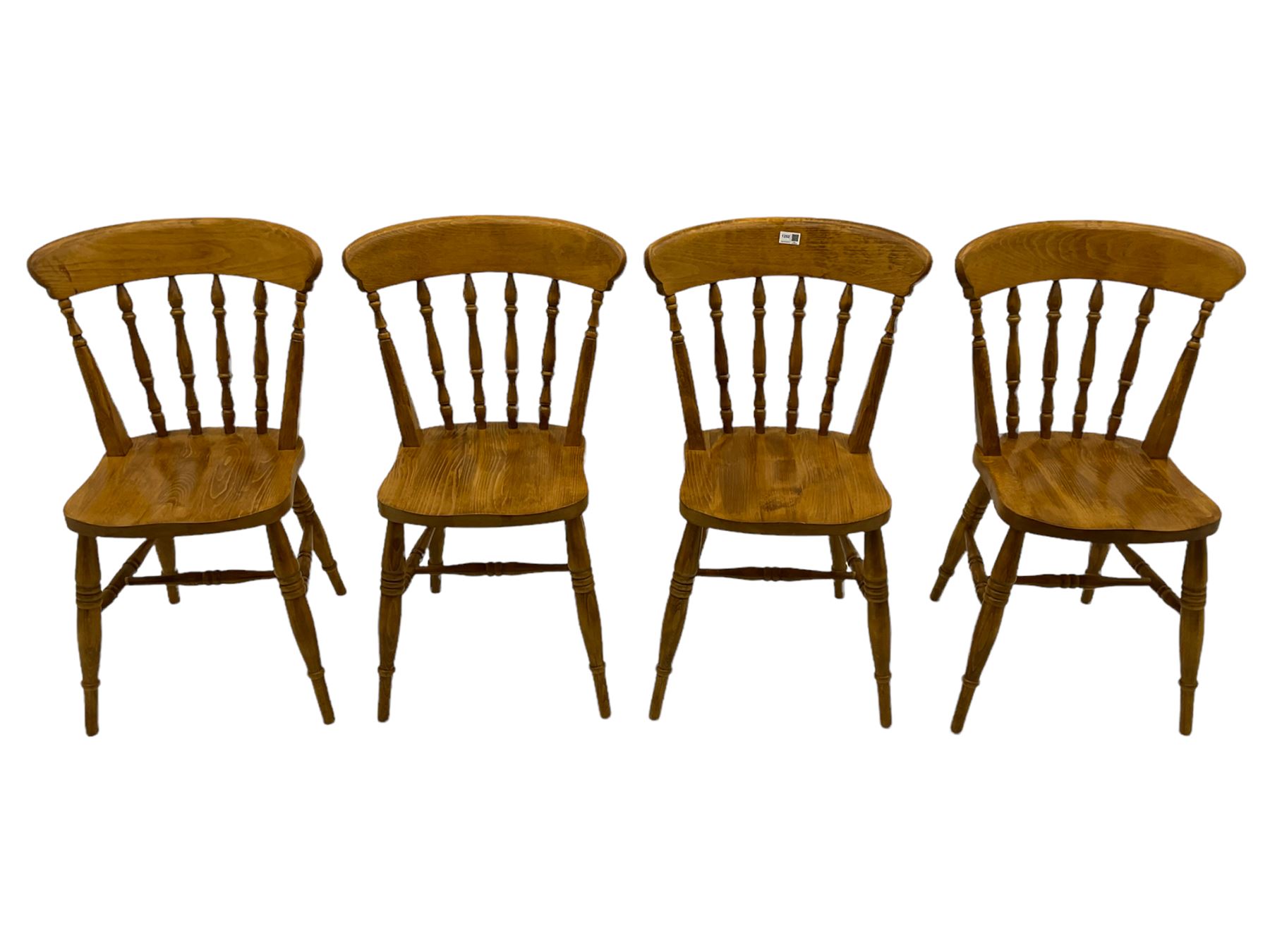 Set of four Farmhouse spindle back chairs