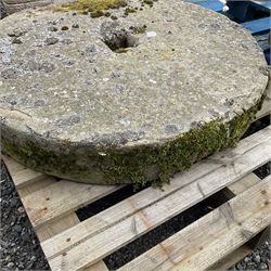 Large 19th century circular mill-stone wheel - THIS LOT IS TO BE COLLECTED BY APPOINTMENT FROM DUGGLEBY STORAGE, GREAT HILL, EASTFIELD, SCARBOROUGH, YO11 3TX