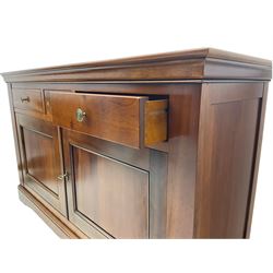 Grange Furniture cherry wood sideboard, fitted with the top drawers and two cupboards
