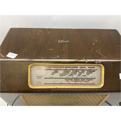 Wooden cased G Marconi radio and vintage Stella radio, largest example H31cm
